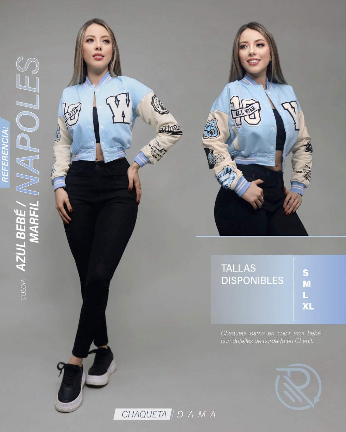 R86 Chaqueta beisbolera para dama